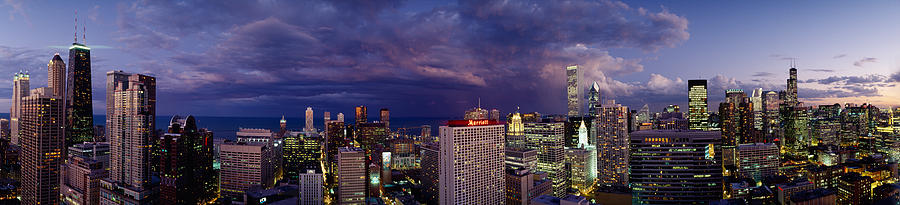 Chicago Photograph - Evening Chicago Il by Panoramic Images