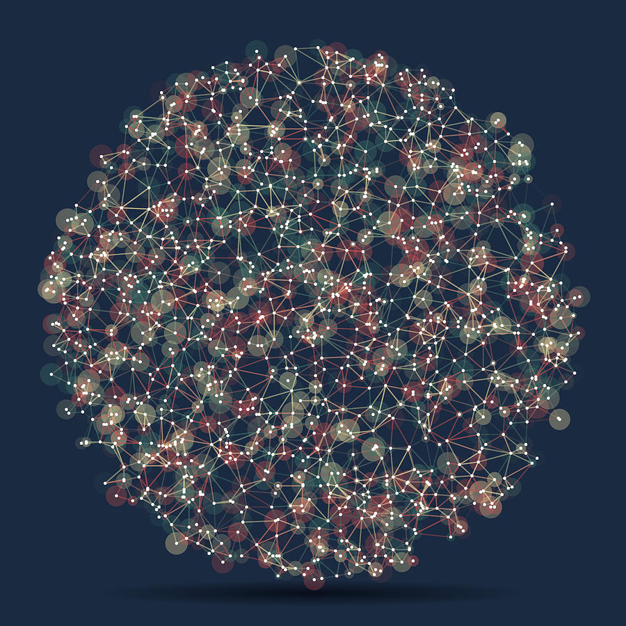 Evening Circle Abstract Network Pattern Digital Art by Frank Ramspott
