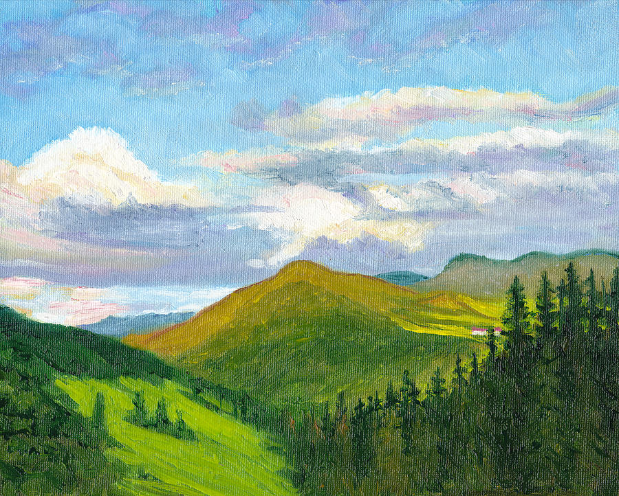 Evening clouds over the Bavarian Alps Painting by Dai Wynn