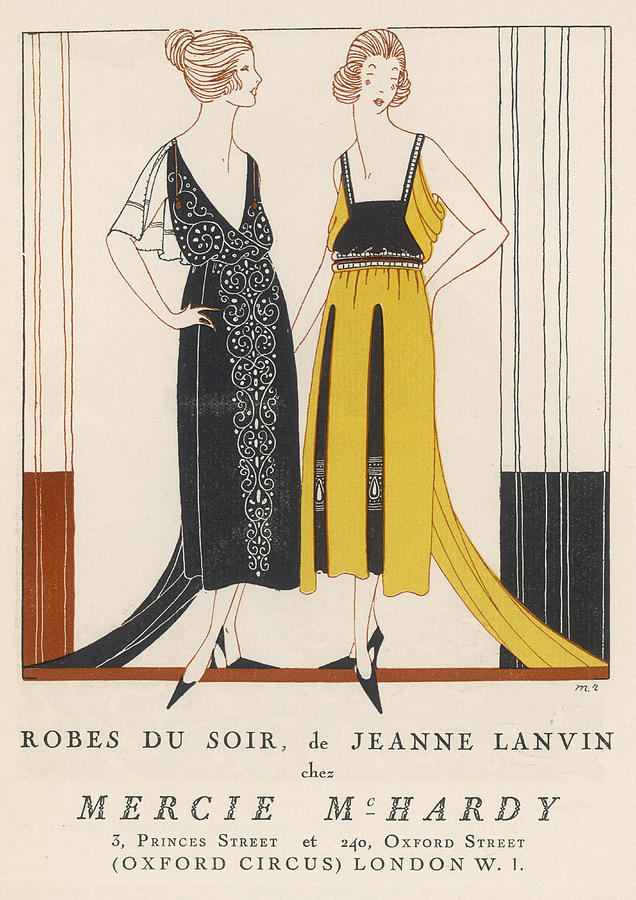 Celebrity Støvet Array af Evening Dresses By Jeanne Lanvin Drawing by Mary Evans Picture Library -  Pixels