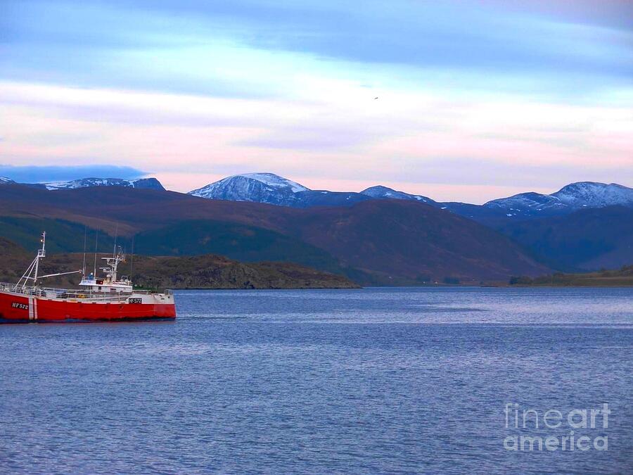 Evening Ferry at Ullapool Photograph by Joan-Violet Stretch