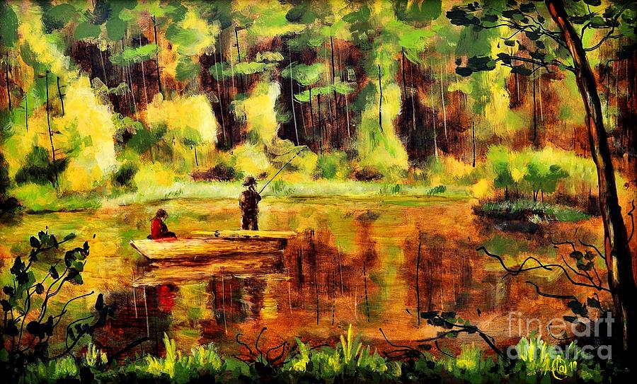 Evening fishing Painting by Martin Capek