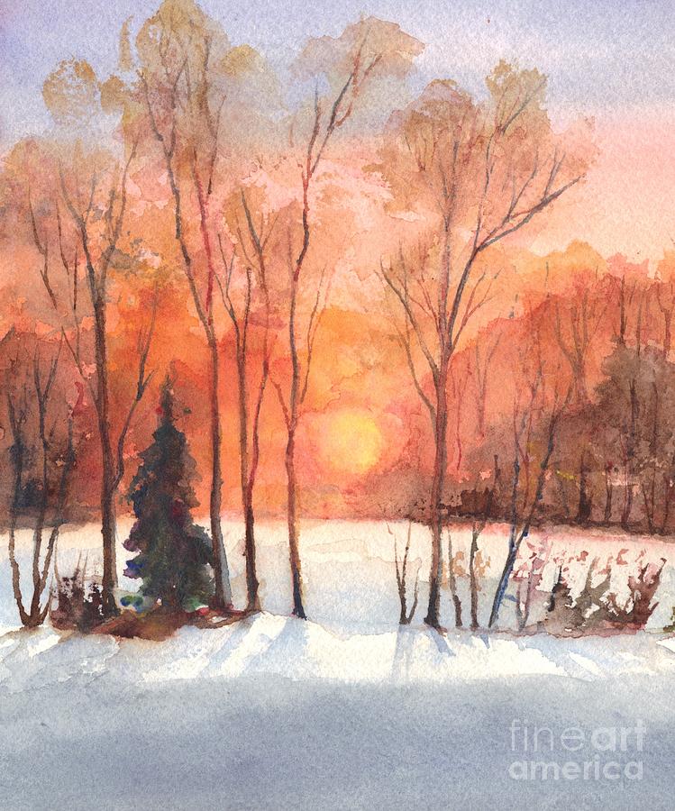 Sunset Painting - The Evening Glow by Carol Wisniewski