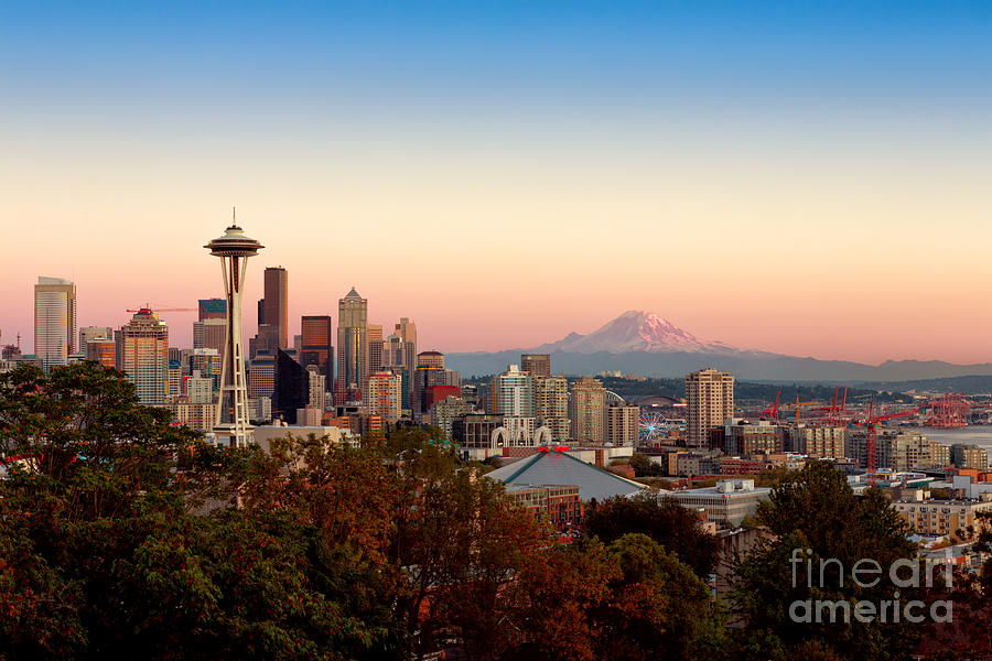 Seattle Photograph - Evening Glow by Beve Brown-Clark Photography