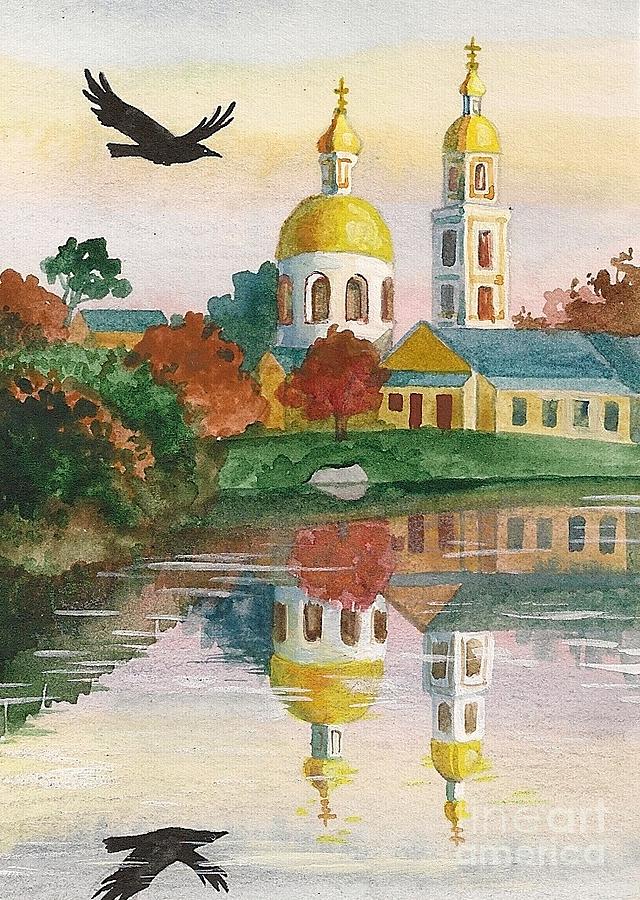 Evening Gong Of The Russian Church Painting by Margaryta Yermolayeva