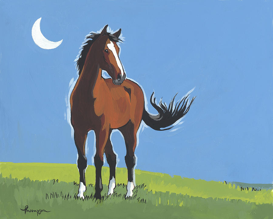 Horse Painting - Evening Horse by Tracie Thompson