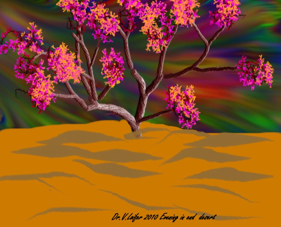 Evening in end of desert Digital Art by Dr Loifer Vladimir