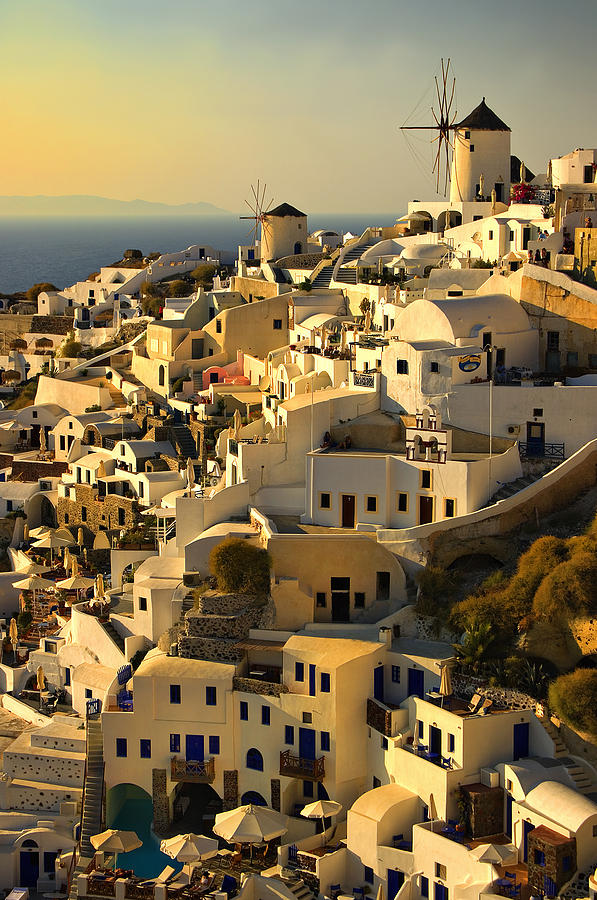 evening in Oia Photograph by Meirion Matthias