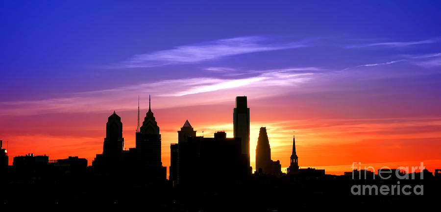 Philadelphia Photograph - Evening in Philly by Olivier Le Queinec