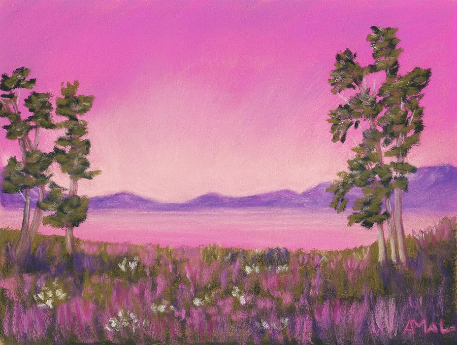 Mountain Painting - Evening in Pink by Anastasiya Malakhova