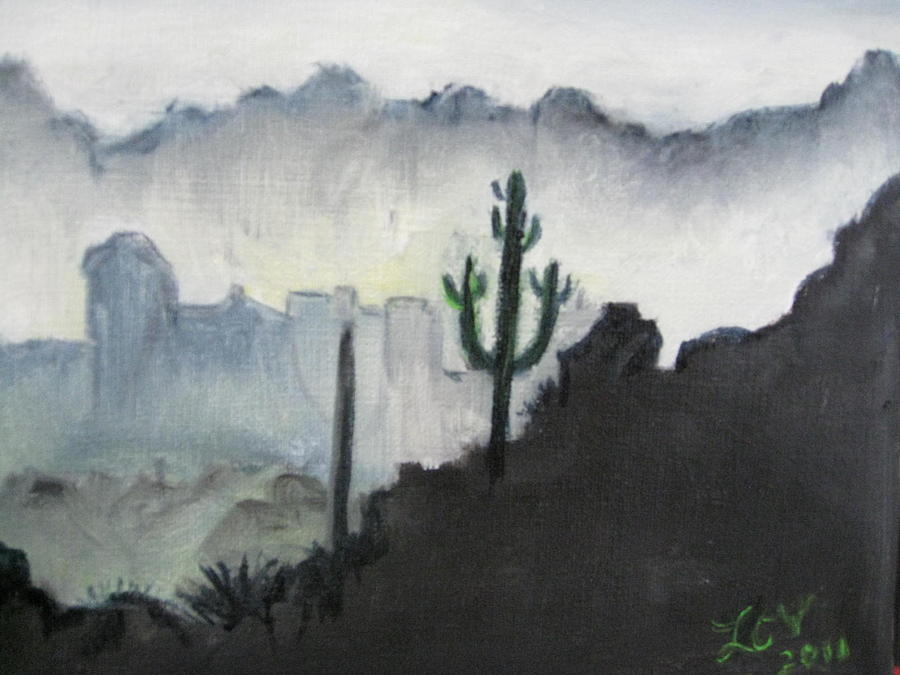 Evening in the Desert Painting by Lucille  Valentino