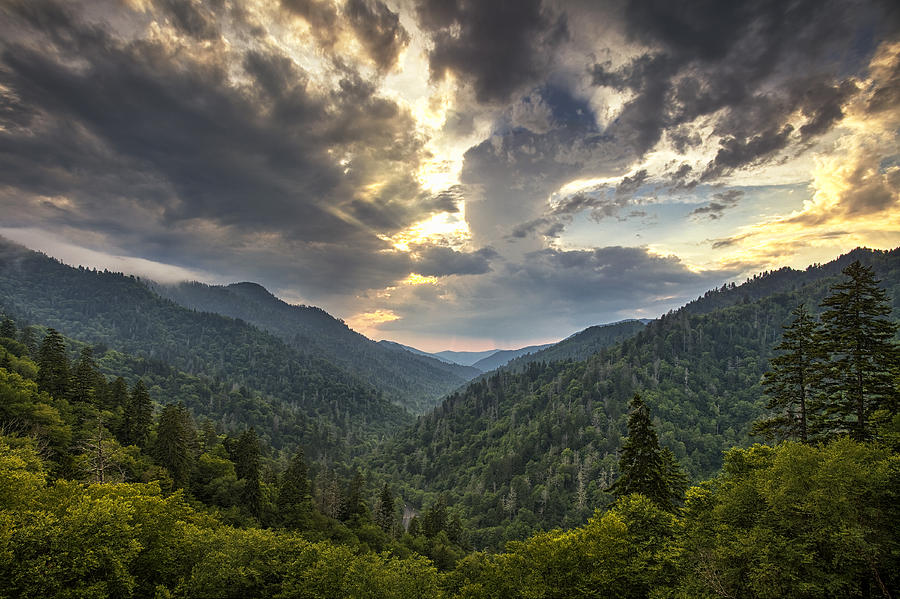 Sunset Photograph - Evening in the Smokies by Andrew Soundarajan