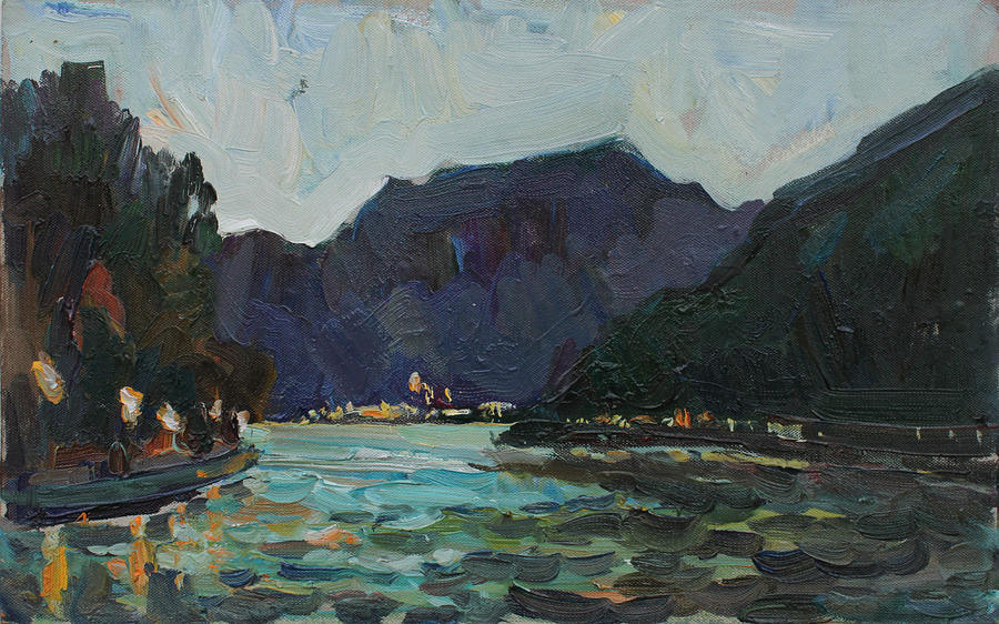 Mountain Painting - Evening light by Juliya Zhukova