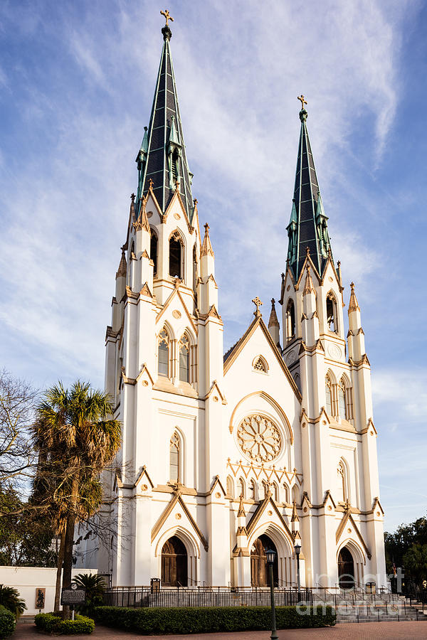 Evening Light on St. John the Baptist Cathedral Savannah Georgia Photograph by Dawna Moore Photography