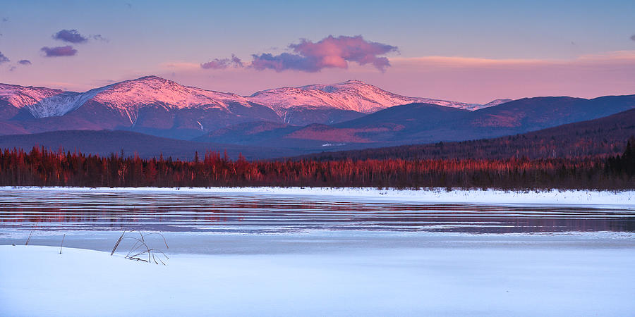 Winter Photograph - Evening Light On The Presidential Range. by Jeff Sinon