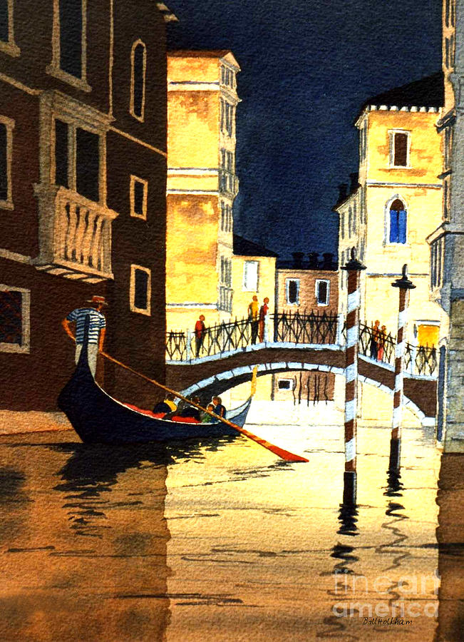 Evening Lights - Venice Painting by Bill Holkham