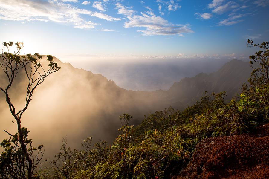 Paradise Photograph - Evening Mist Over Kalalau Valley by Allen Lefever