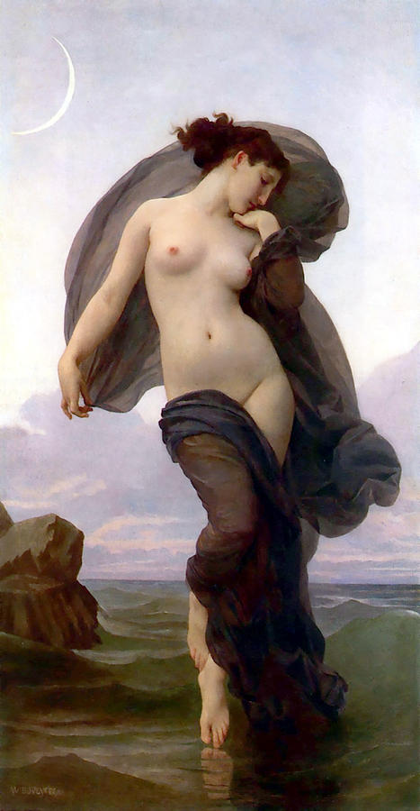 Nude Painting - Evening Mood by Adolphe-William Bouguereau