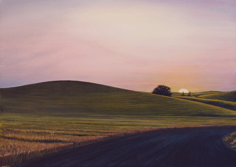 Sunset Painting - Evening near Viola by Leonard Heid