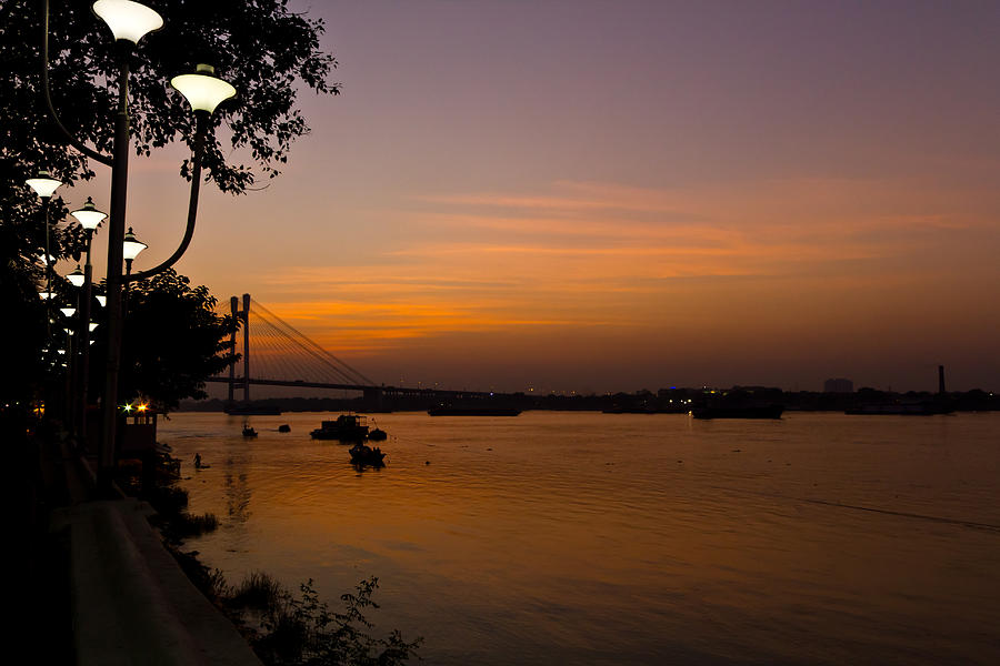 Sunset Photograph - Evening on Ganga by Sourav Bose