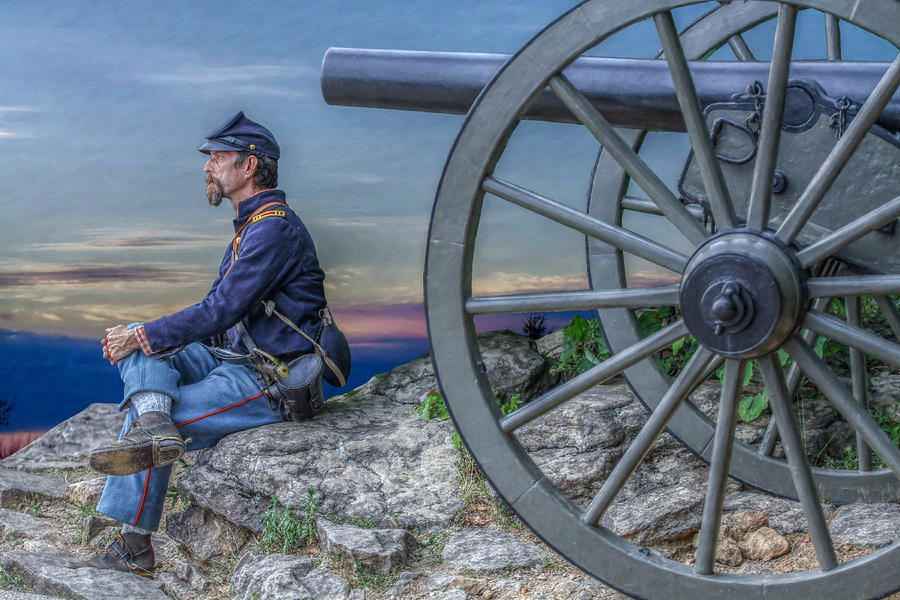 Gettysburg National Park Digital Art - Evening on Little Round Top by Randy Steele
