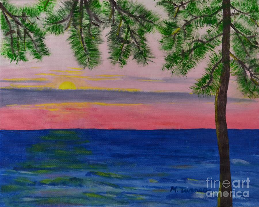 Sunset Painting - Evening on Mobile Bay by Melvin Turner
