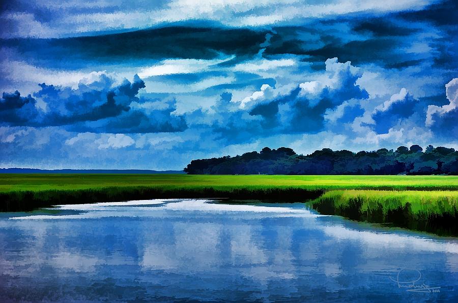 Evening on the marsh Digital Art by Ludwig Keck