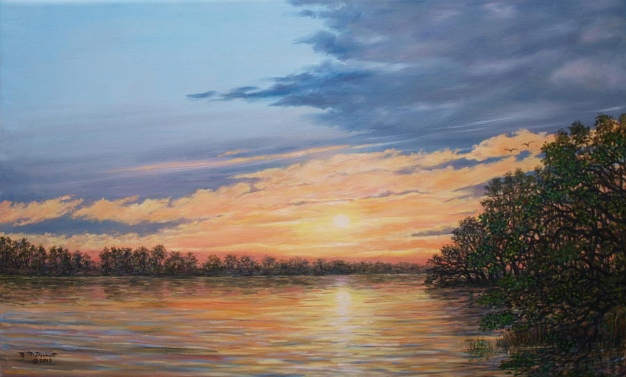 Evening on the River Painting by Kathleen McDermott