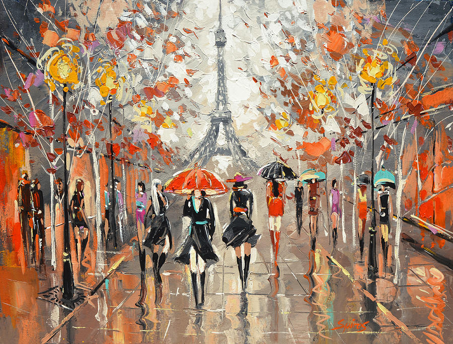 Evening. Paris Painting by Dmitry Spiros