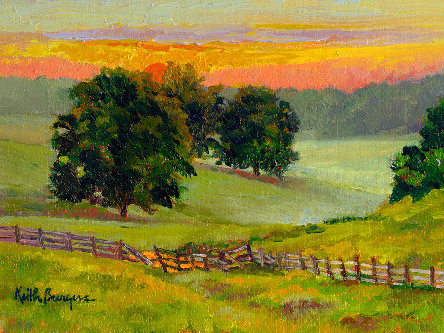 Impressionism Painting - Evening Pastures by Keith Burgess