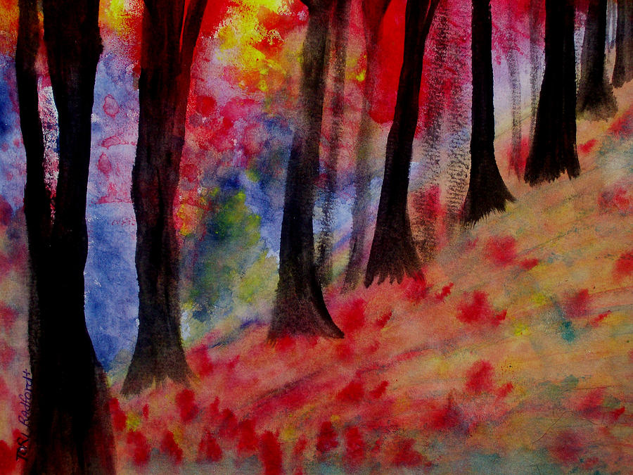Tree Painting - Evening Path by Tori Radford