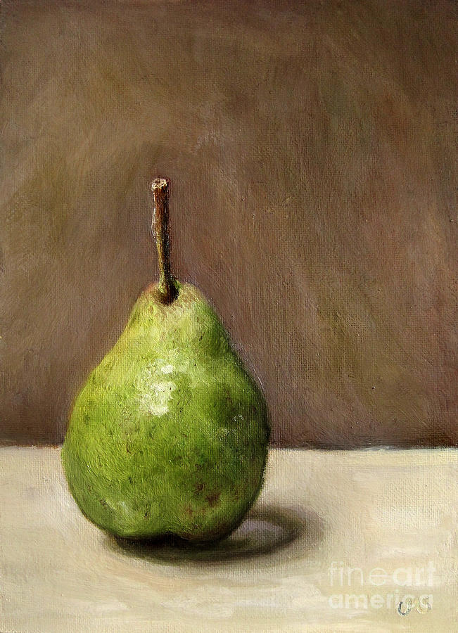 Evening Pear Painting by Ulrike Miesen-Schuermann