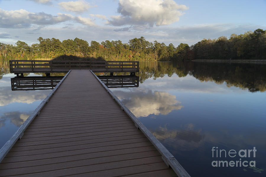 Evening Pier at Lake Norton in Autumn Photograph by MM Anderson