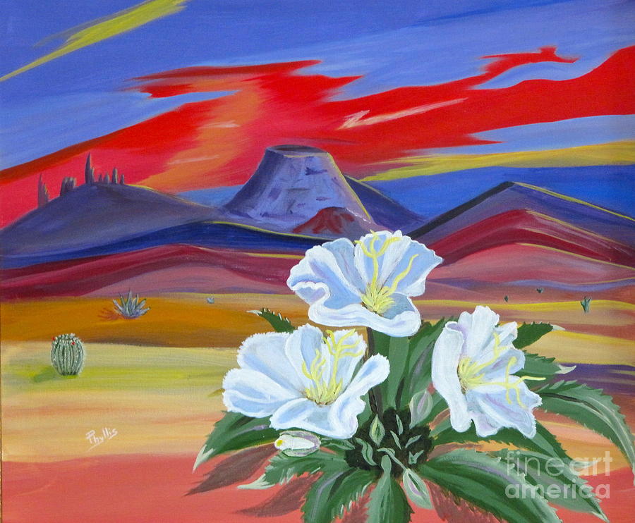 Evening Primrose Painting by Phyllis Kaltenbach