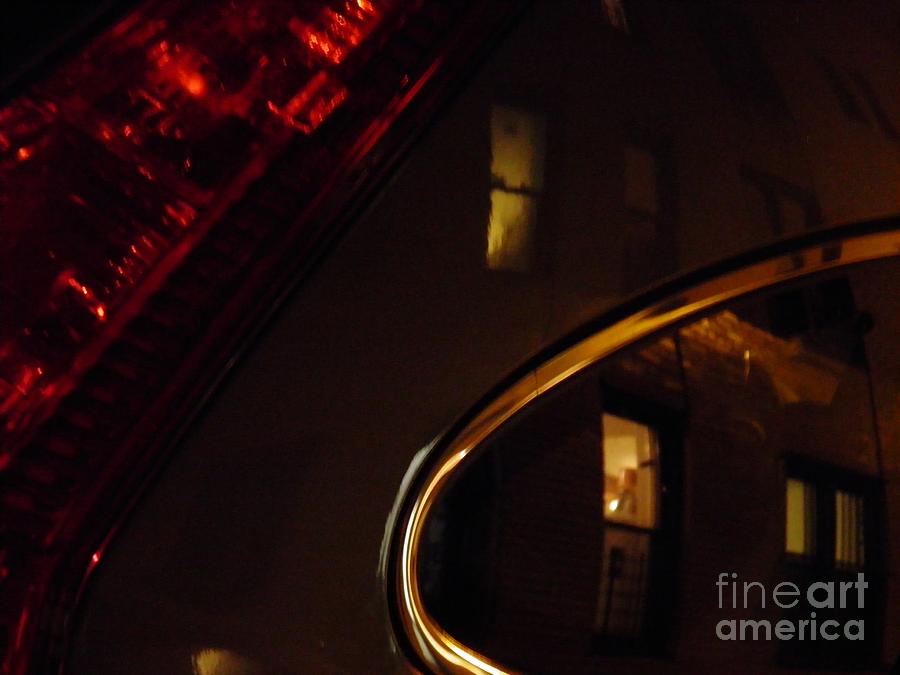 Car Photograph - Evening Reflection on a Parked Car by Sarah Loft