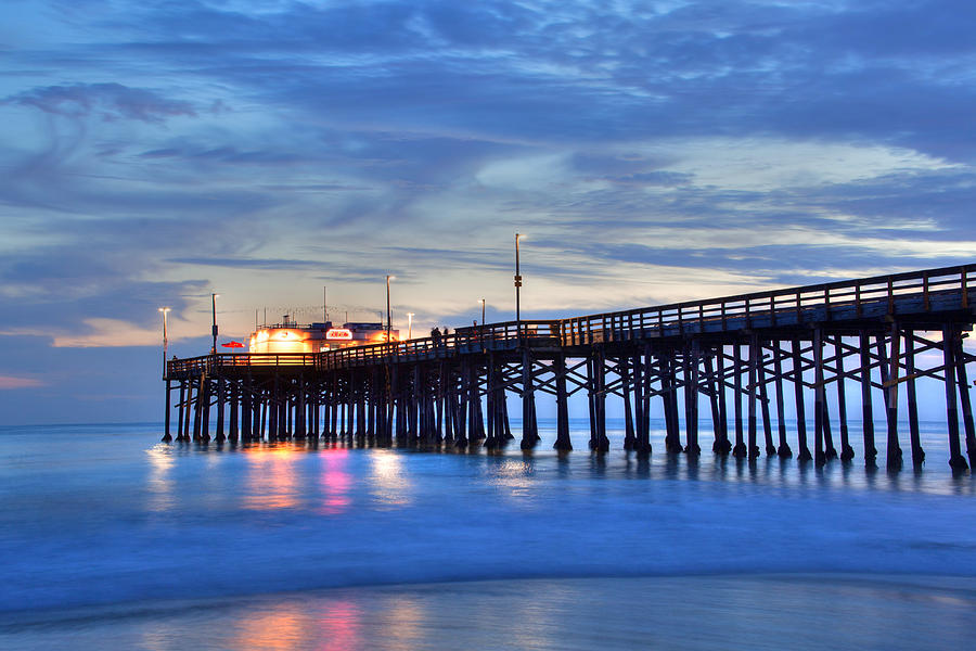Evening Reflections Newport Beach Pier Photograph by Cliff Wassmann