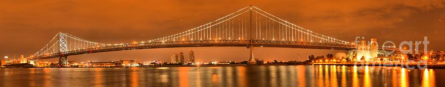 Evening Reflections Of The Ben Franklin Bridge Photograph by Adam Jewell