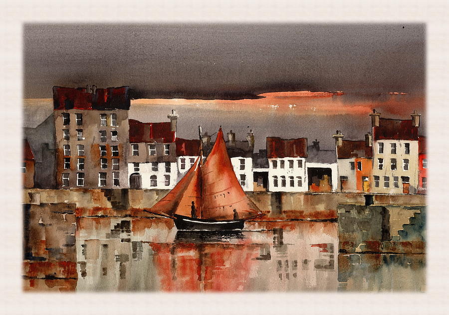 Boat Mixed Media - Evening return by Val Byrne