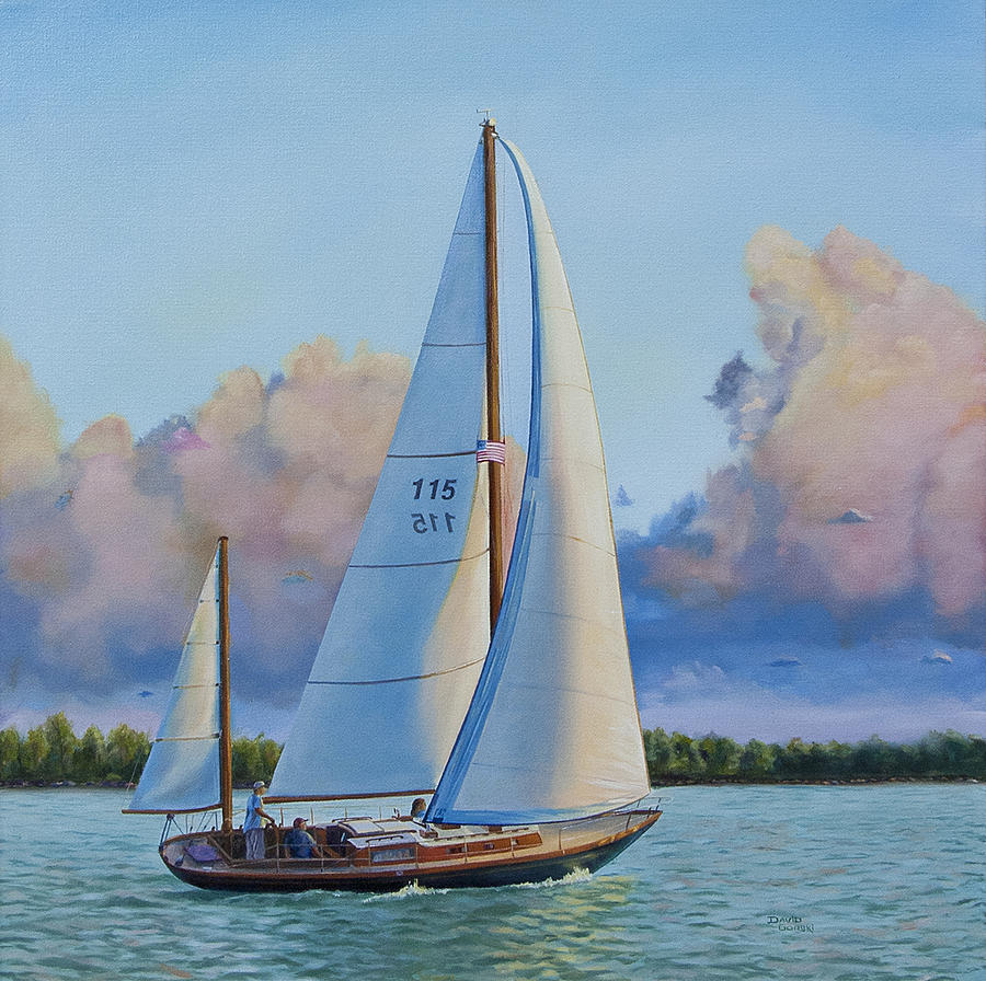 Evening Sail Painting by David Gorski | Pixels