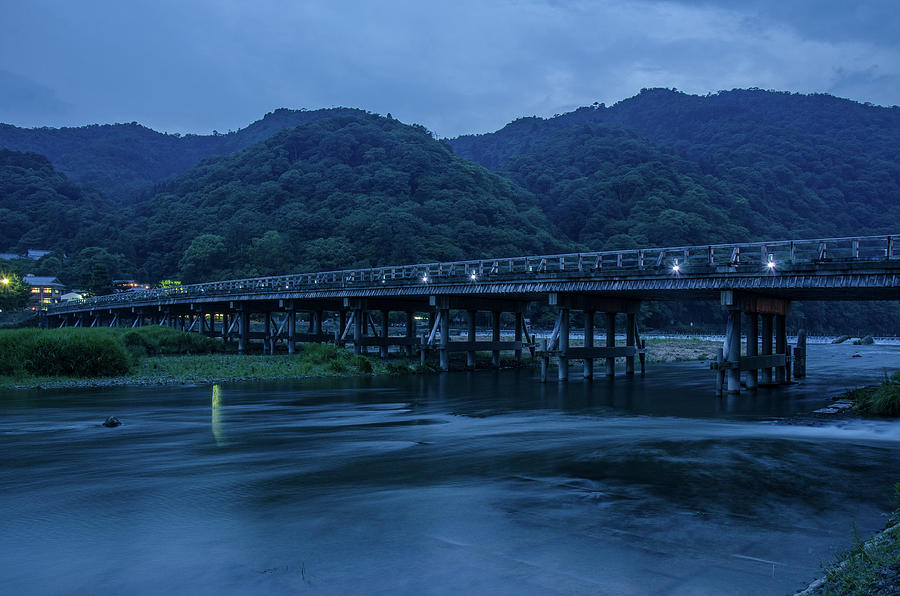 Evening Scene Of Togetsu-kyo Bridge In Photograph by Kaoru Hayashi