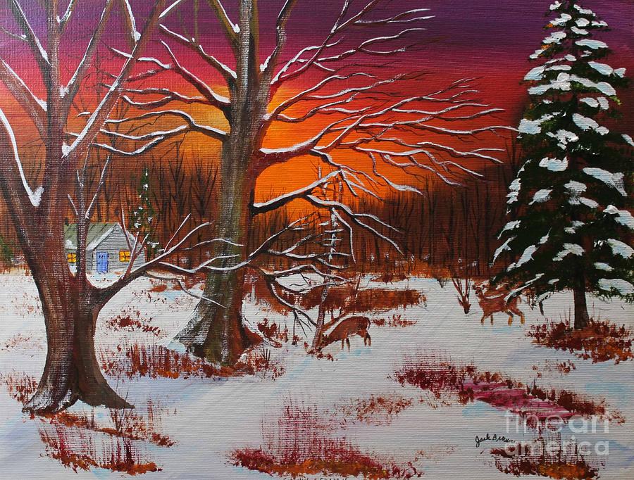 Winter Painting - Evening Shadows by Jack G  Brauer