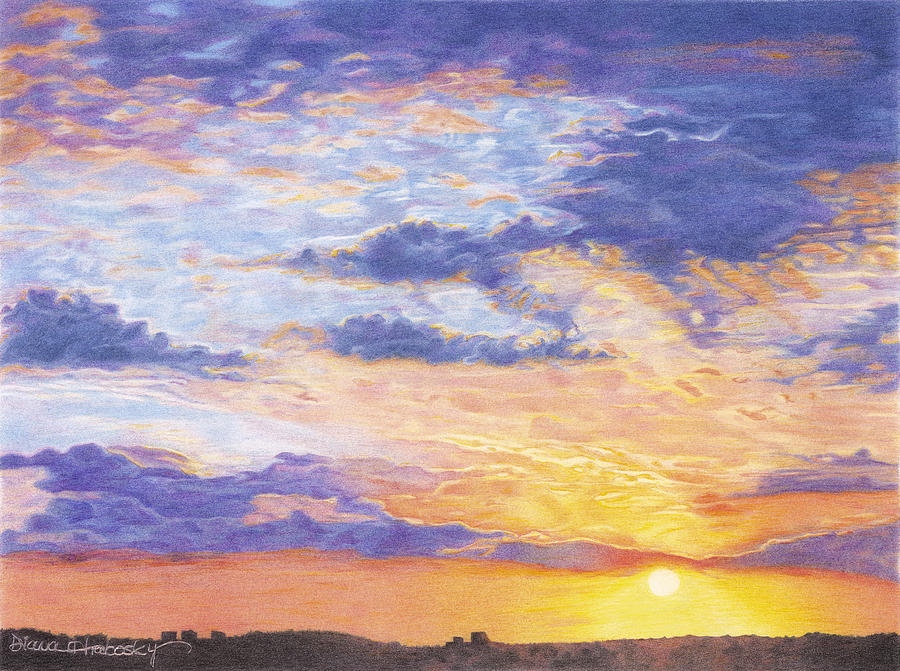 Evening Sky Drawing By Diana Hrabosky