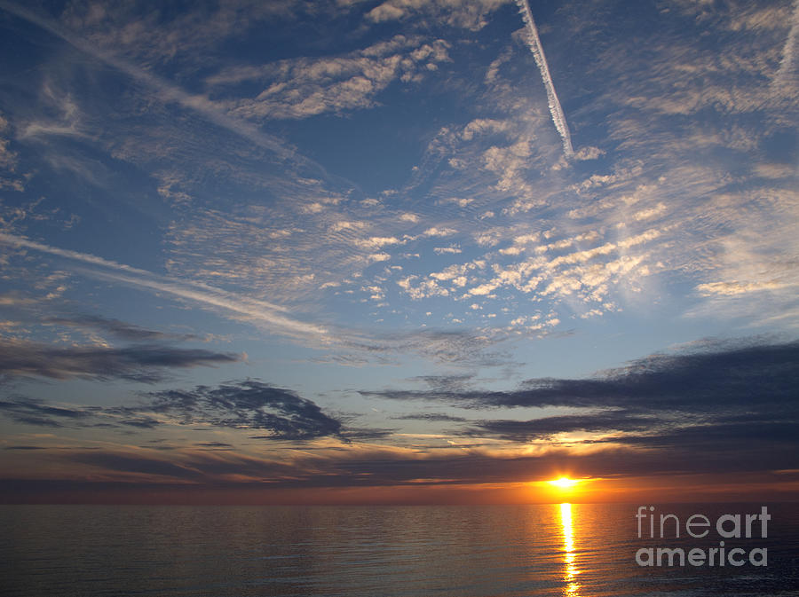 Sunset Photograph - Lake Michigan Evening Sky Show by Ann Horn