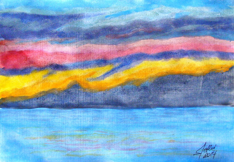 Evening Sky Show Drawing By Fethi Canbaz