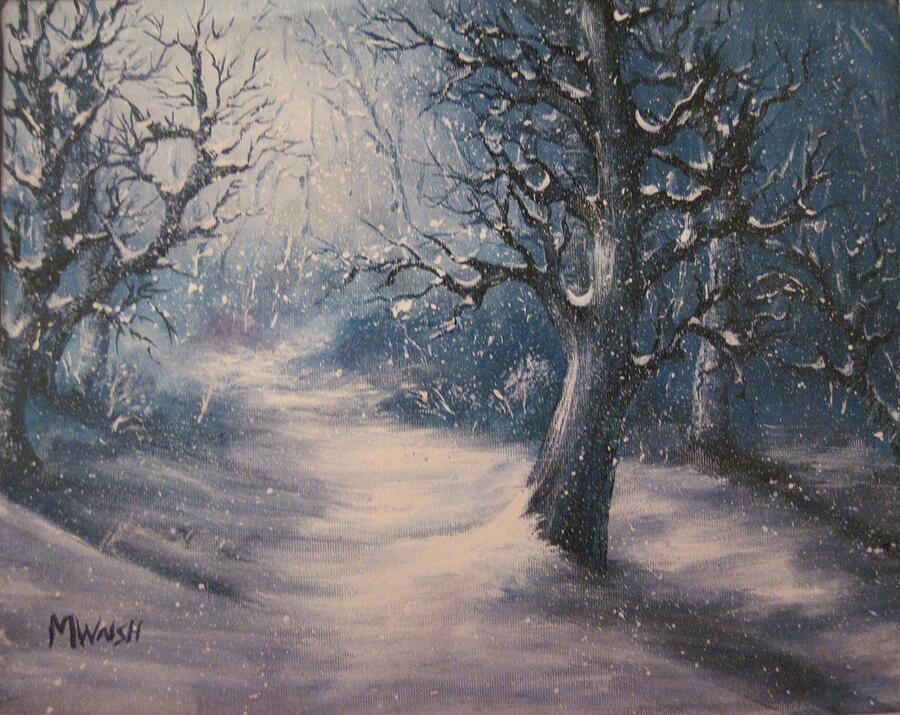 Evening snow Painting by Megan Walsh