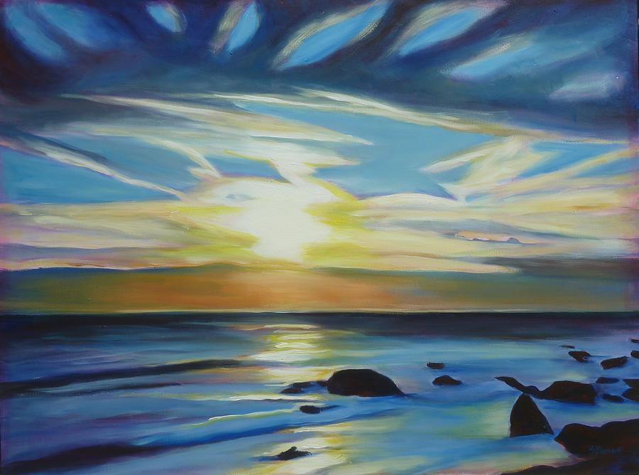 Sunset Painting - Evening Sparkle by Sheila Diemert