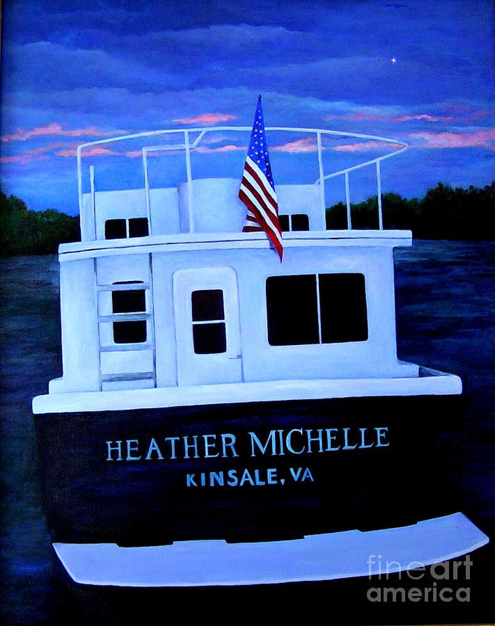 Boat Painting - Evening Star by Susan M Fleischer