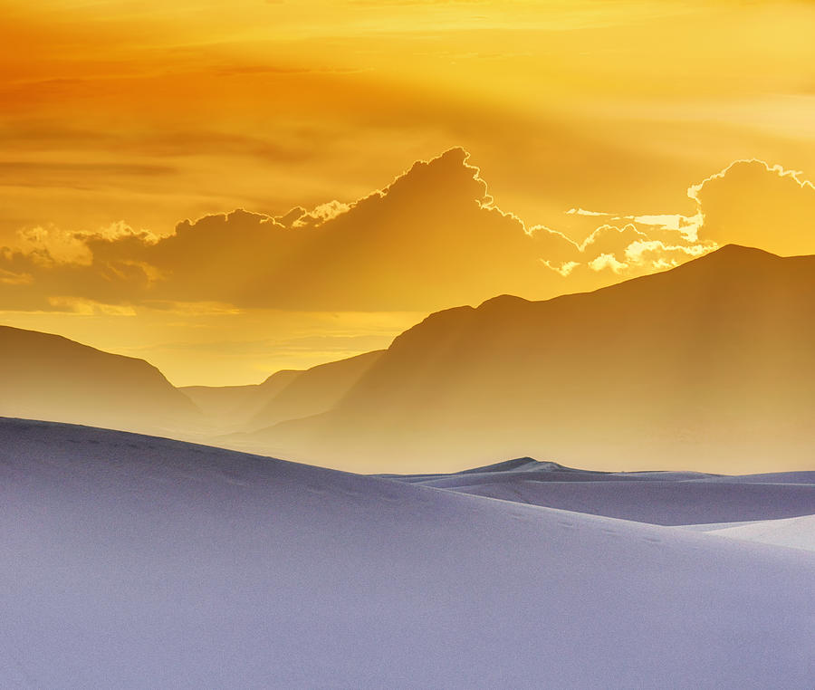 Evening Stillness - White Sands Sunset - Duvet Photograph by Nikolyn McDonald