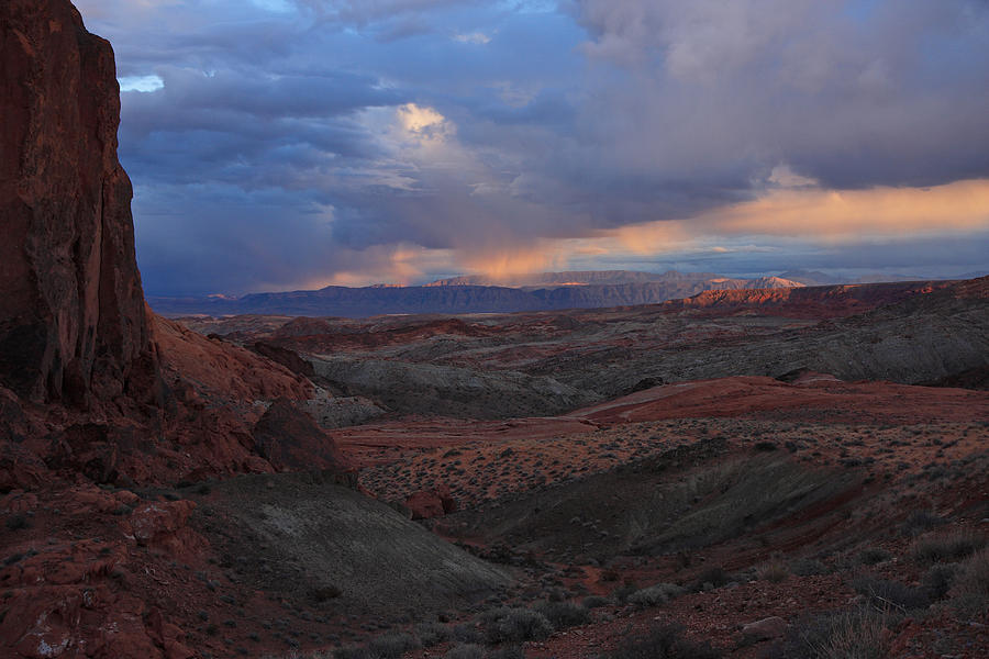 Evening Storm At Nevadas Valley of Fire Photograph by Steve Wolfe