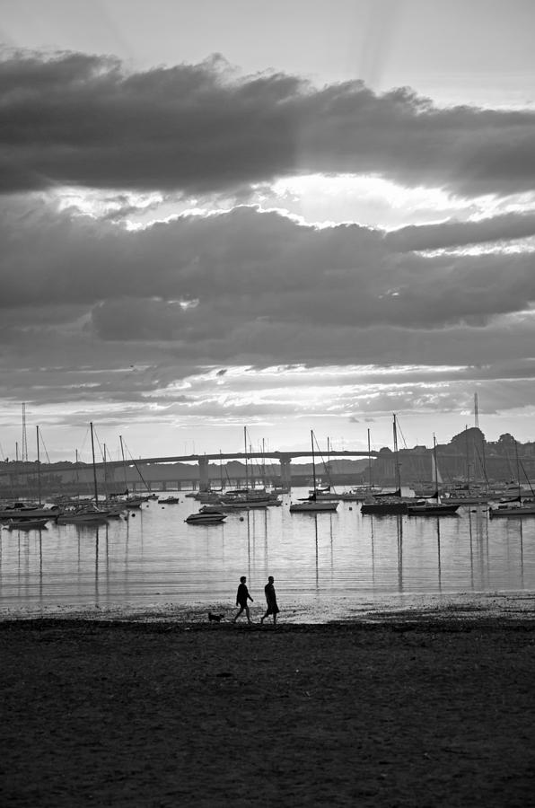 Evening Stroll Black and White Photograph by Susan McMenamin